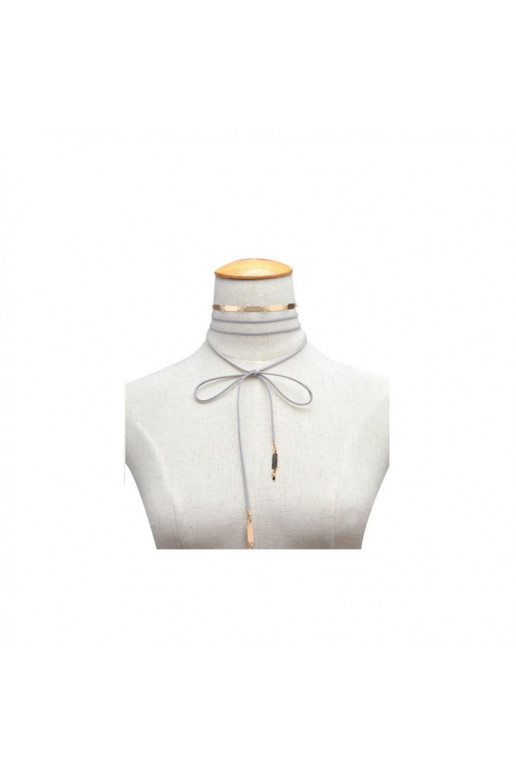 Necklace CHOKER OPALIZUJĄCY - gray N493SZ