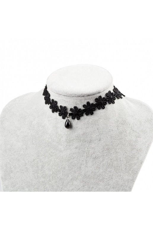 Necklace black color choker uszki  N283
