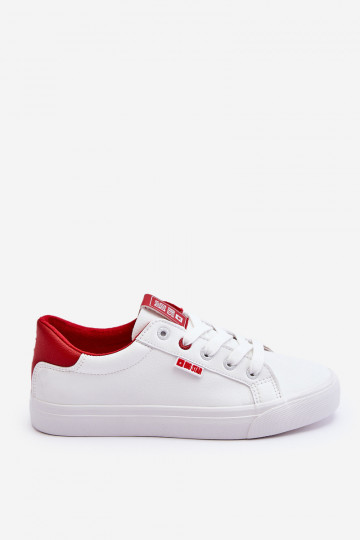 Women's Leather Tennis Shoes Big Star EE274311 White Red 2