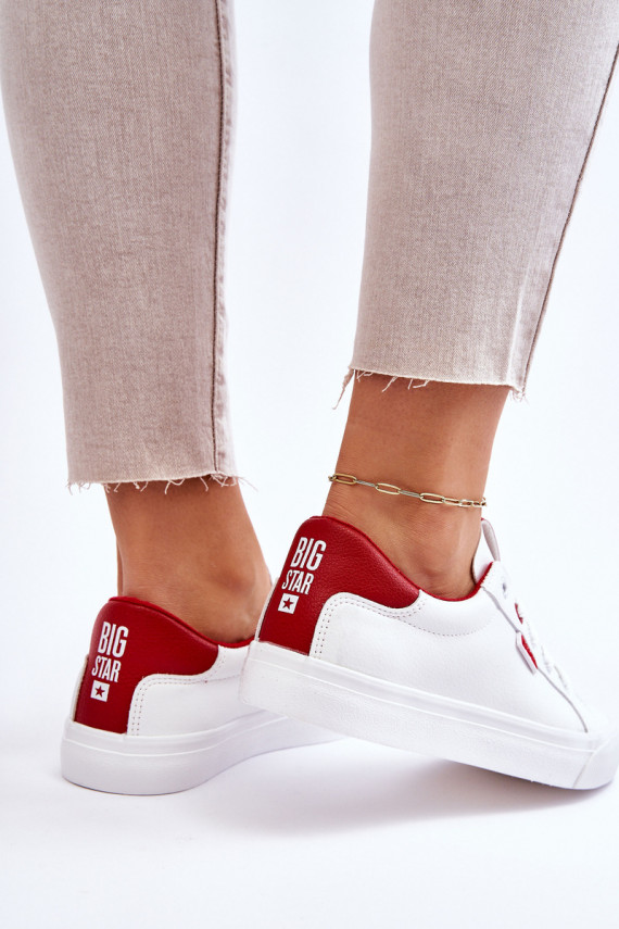 Women's Leather Tennis Shoes Big Star EE274311 White Red