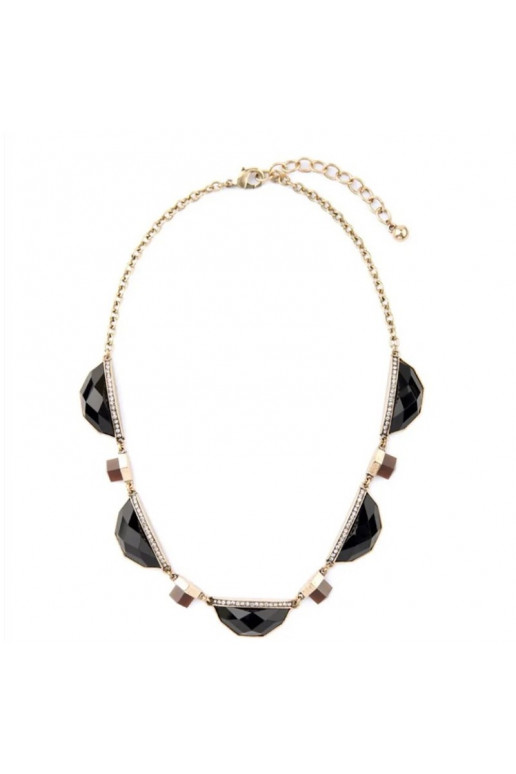 Necklace Kolia black color Kamień andgold N573