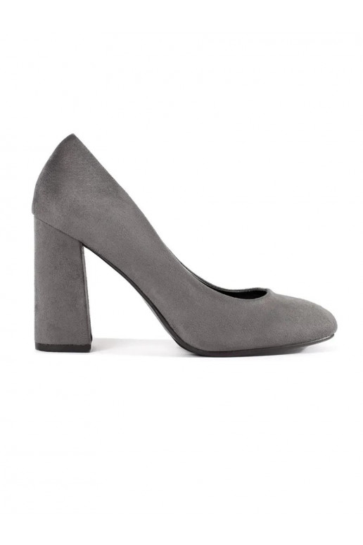 of suede gray High heels on the heel