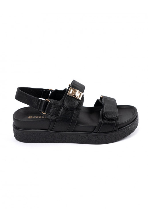 black elegant sandals with platform
