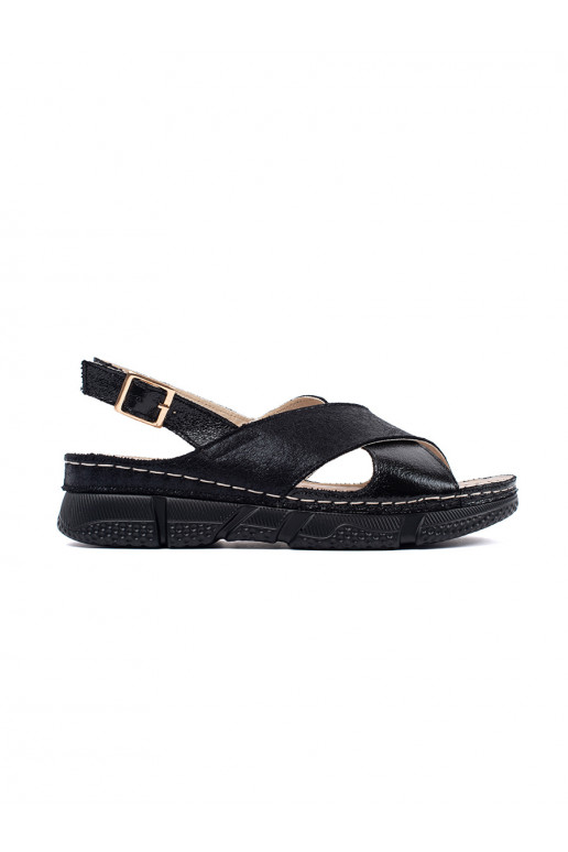 sandals black flat