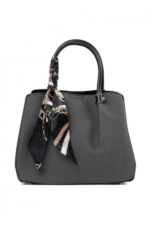 black średnia Handbag z ozdobną chustą