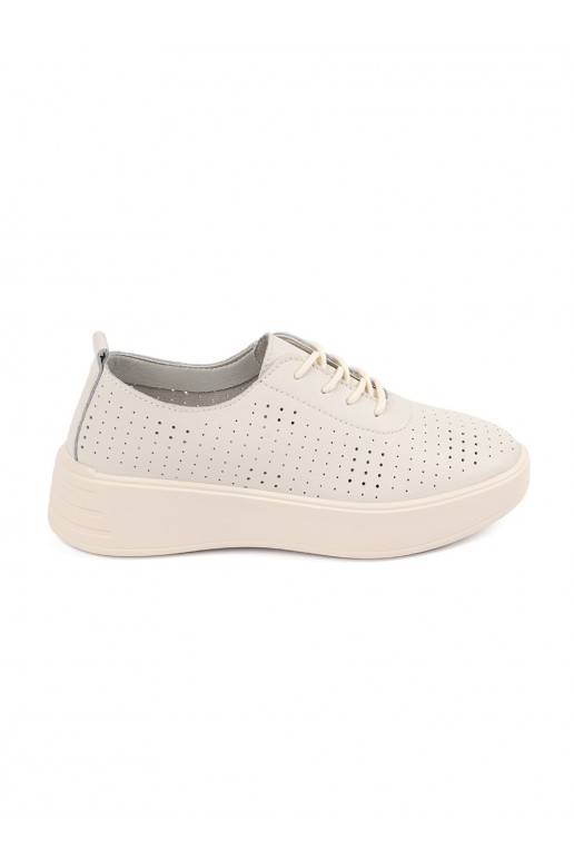 Leather openwork shoes Sergio Leone light beige