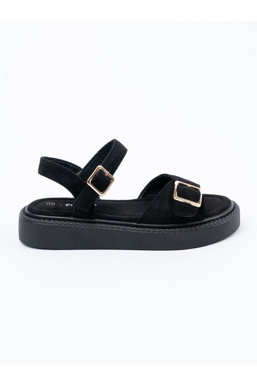 black sandals with buckle