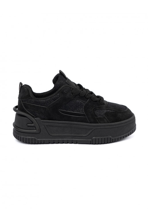 Women's casual shoes z koronką black