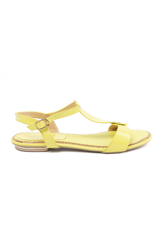 yellow sandals on a flat sole