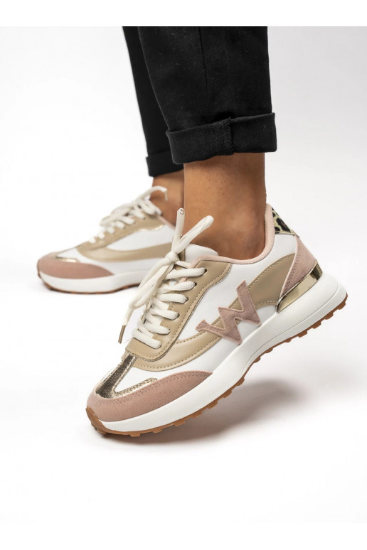 Womens Sneakers model shoes WANDA WHITE PINK Stylowy Komfort z Kobiecym Akcentem