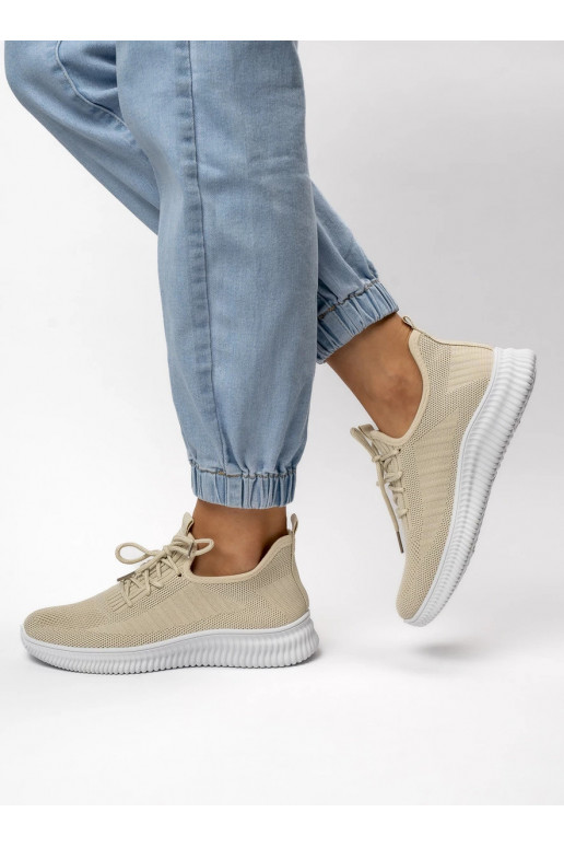 Womens Sneakers model shoes LINA BEIGE Codzienna Lekkość i Naturalny Styl
