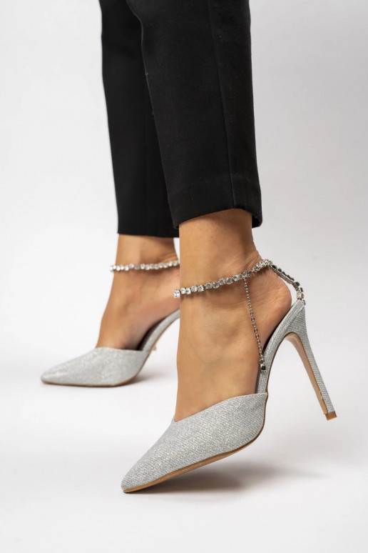 Womens high-heeled shoes KAYLA SILVER