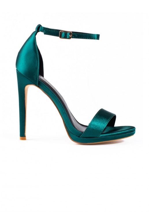 green color sandals on a high heel womens