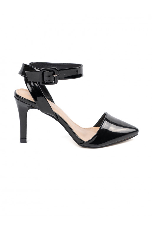 black lacquered High heels on a high heel