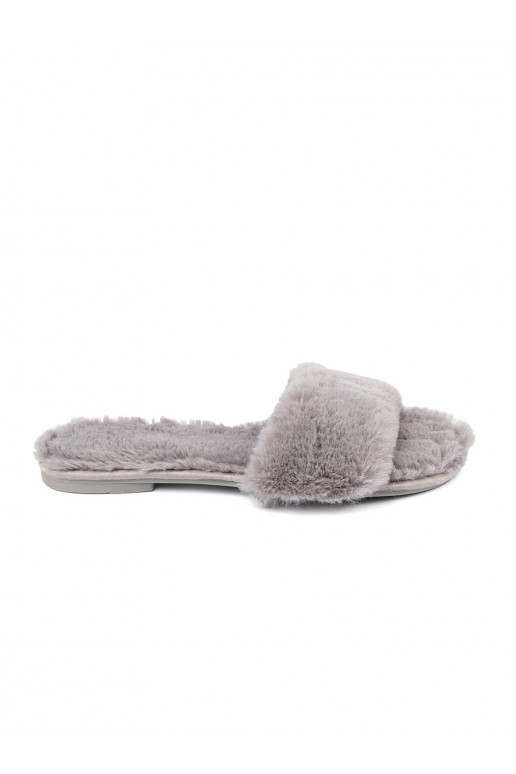 gray futrzane slippers  womens