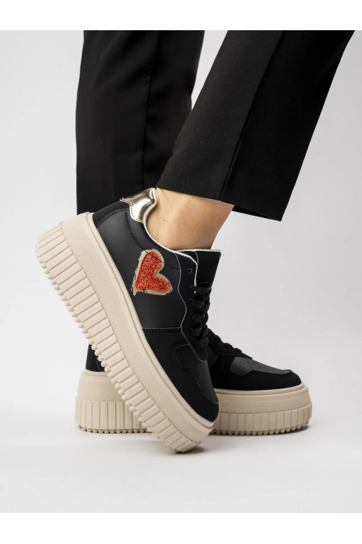 Sneakers with hearts Black