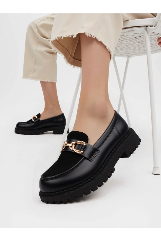 Moccasins elegant z ozdobnym łańcuchemInkolorze Black