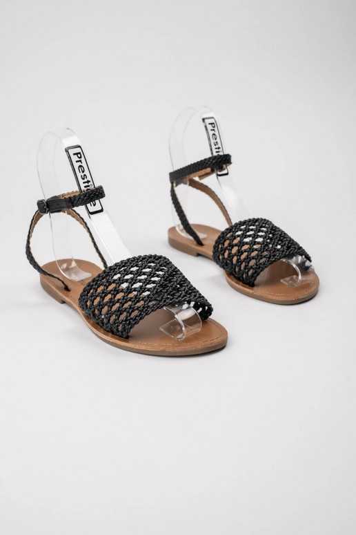 with patterns sandals womens with straps na kostce BLACK