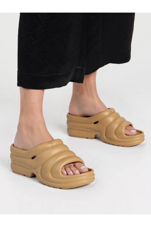 Womens Slippers SERENA khaki colors