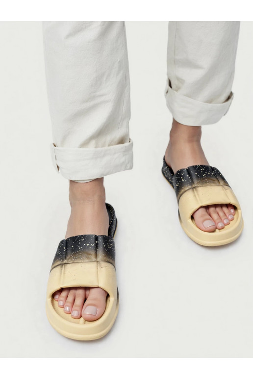 Womens Slippers ESTRELLA BLACK-BEIGE