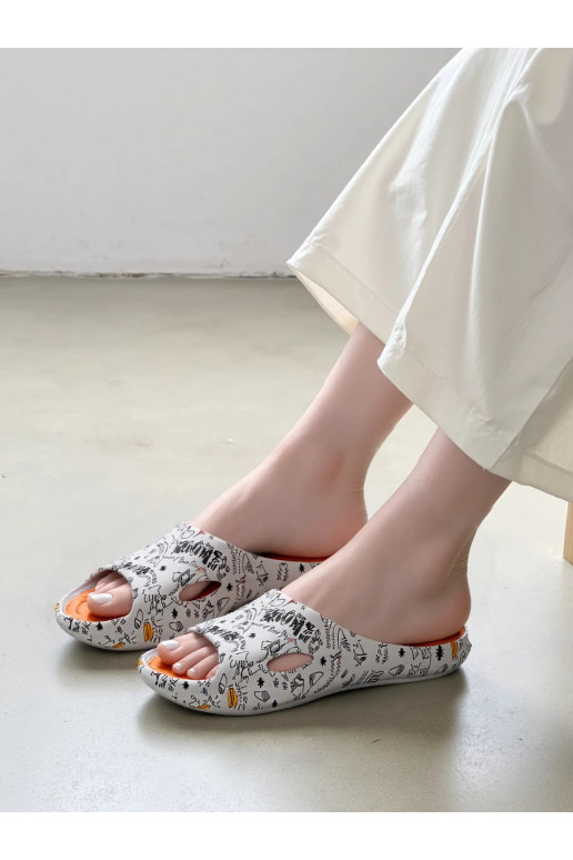 Womens Slippers DOODLE WHITE