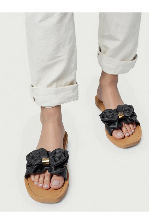 Slippers LUXY BOW BLACK