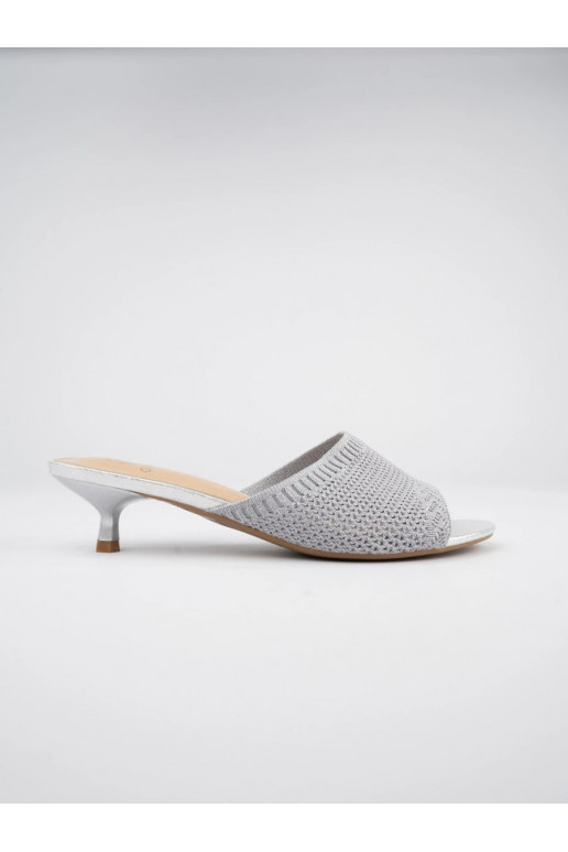 Elegant style Slippers Miejskie silver color