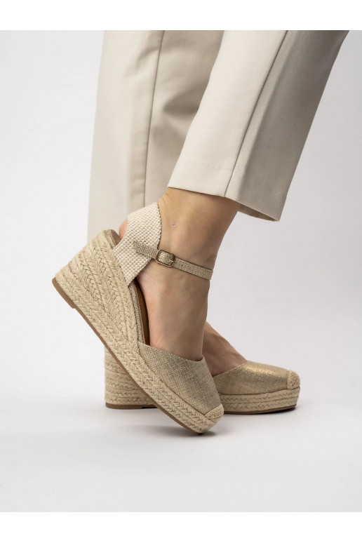 Womens espadrilles with platform WILD ELEGANCE GOLD