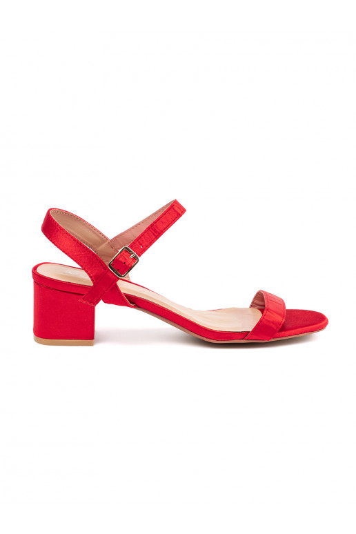 red sandals on the heel
