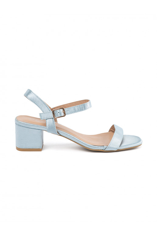 blue sandals on the heel