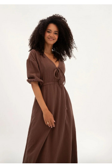Liliane - Brown muslin midi... 2