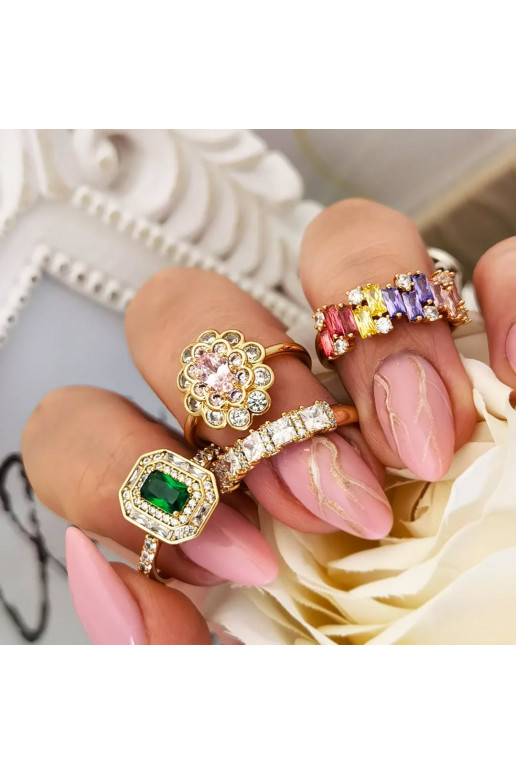 Stainless steel ring covered with 14k...