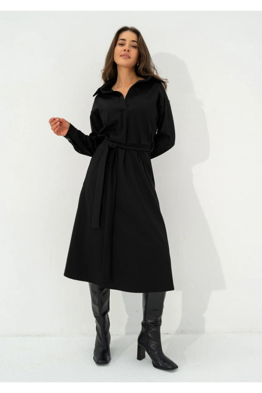 Madeline - Black midi dress