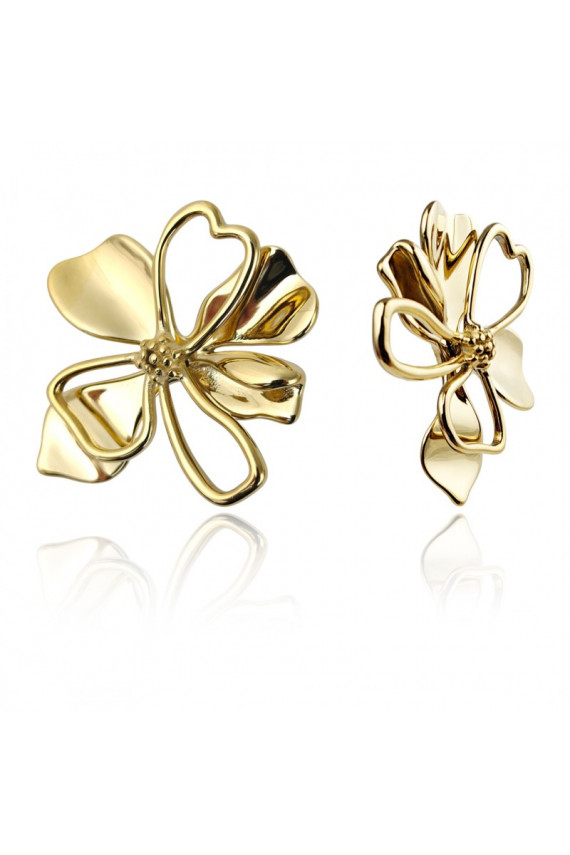 Earrings with flowers andstali  platerowane cover with gold,  KST3399