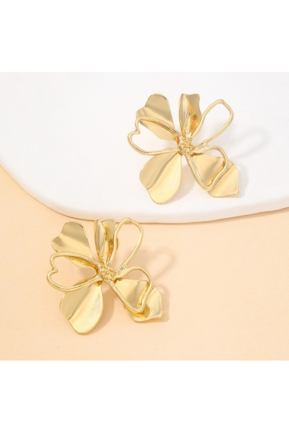 Earrings with flowers andstali  platerowane cover with gold,  KST3399