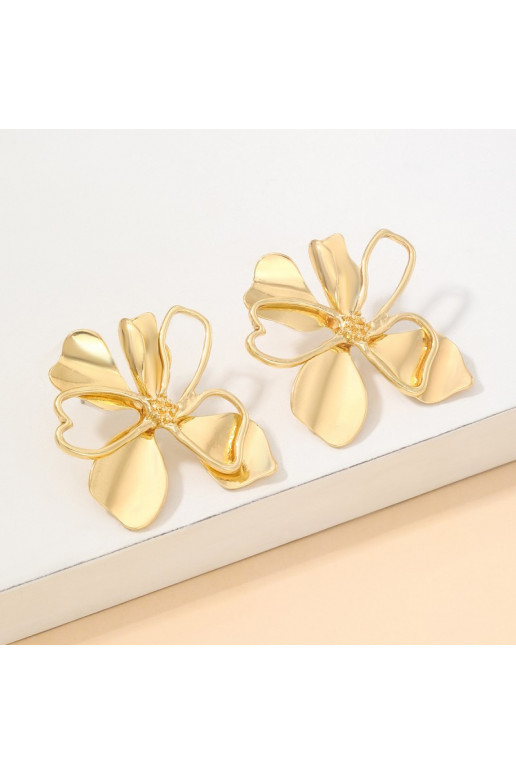 Earrings with flowers andstali  platerowane cover with gold,  KST3399