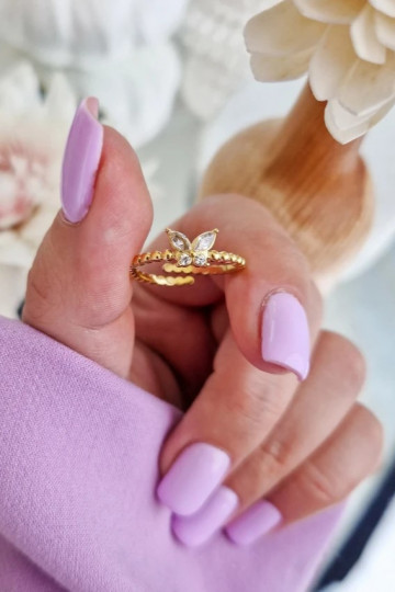 Gold-plated ring Butterfly