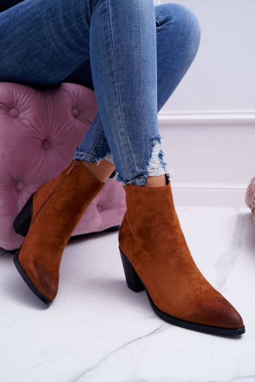 Women's Boots On High Heel Camel Niki