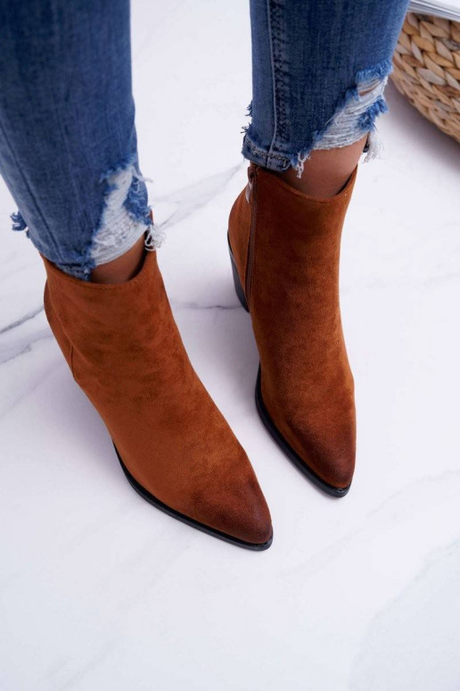 Women's Boots On High Heel Camel Niki