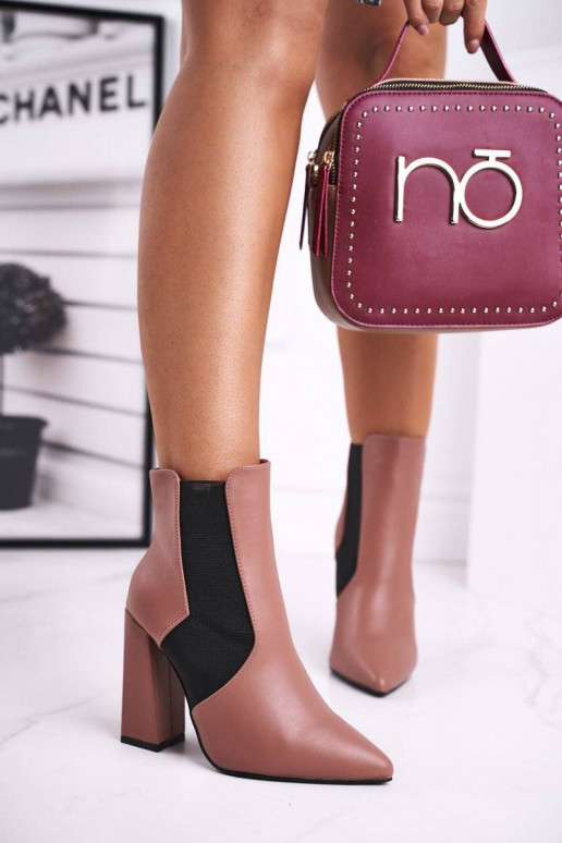 Women's Boots On Heel With Cuffs Pink...