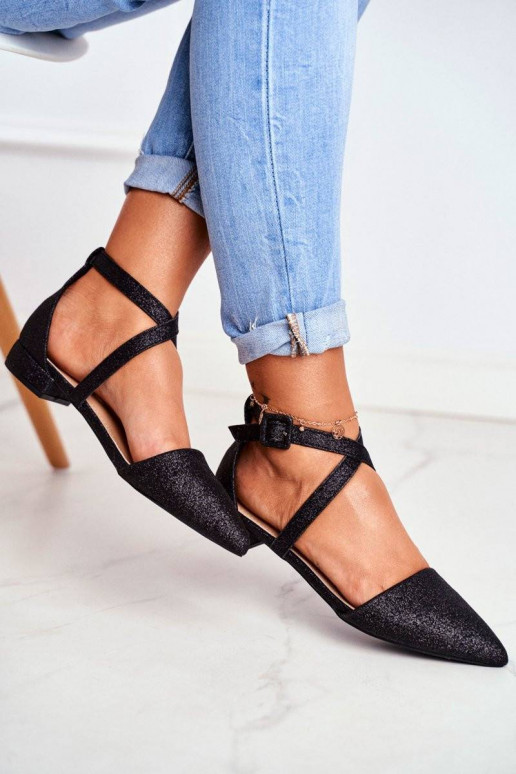 Women's Ballerinas Glitter in Spitz...