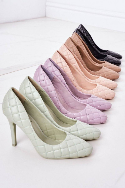 Elegant Quilted Heels Beige from Rosanna