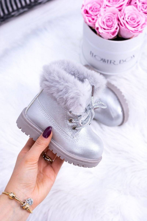 Silver Insulated Baby Booties Trapery...