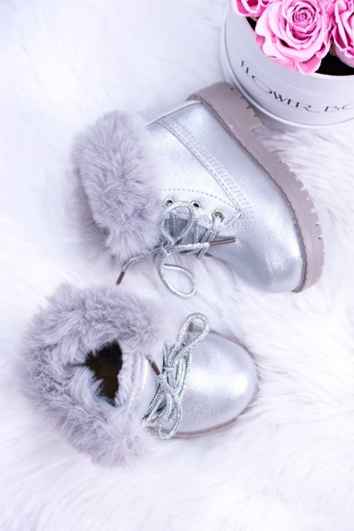 Silver Insulated Baby Booties Trapery...