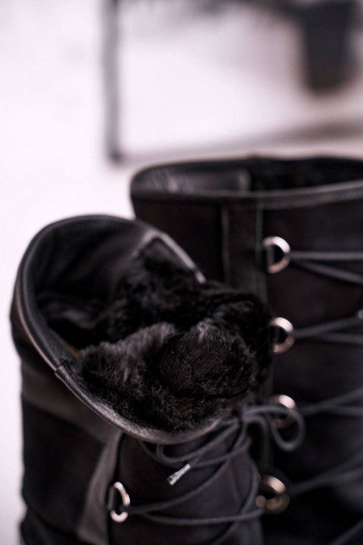 Snow Boots With Fur Suede Black Laura...