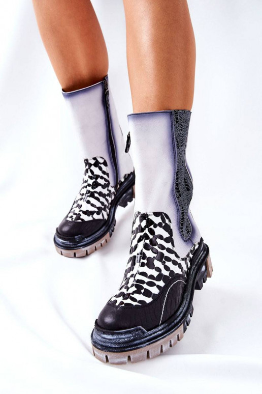 High Leather Boots Maciejka Black and...