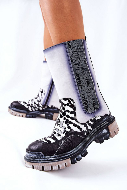 High Leather Boots Maciejka Black and...