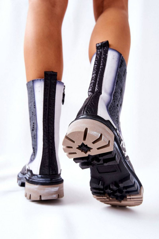 High Leather Boots Maciejka Black and...