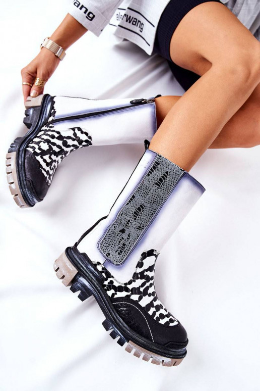 High Leather Boots Maciejka Black and...