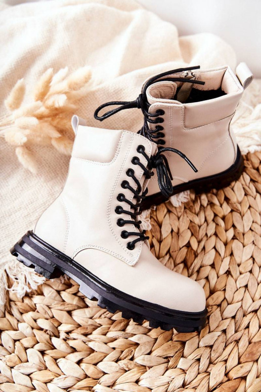 Classic Children's Zipper Boots Beige...